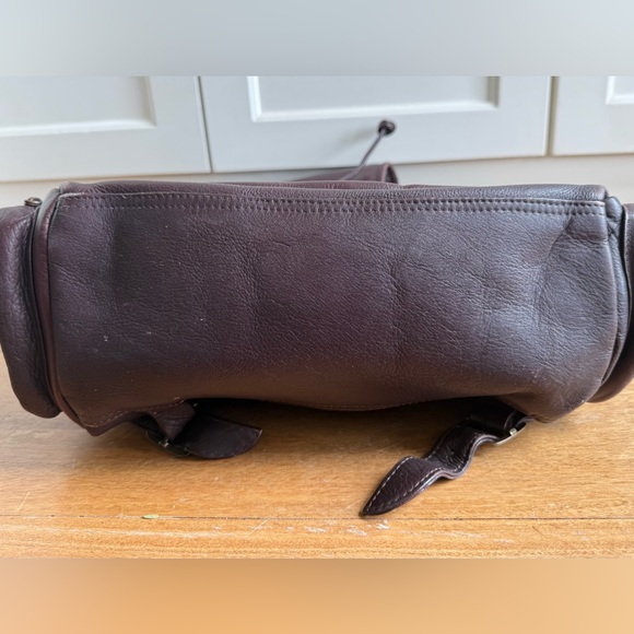 claie chase leather backpack Claire Executive Multipurpose Backpack-2, Cafe loop on back of bag for hanging Claire Chase Men's Leather Backpacks